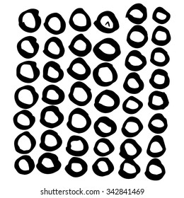 Vector hand-painted ink illustration with brush strokes. Abstract background.