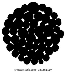 Vector hand-painted ink illustration with brush strokes. Abstract background.