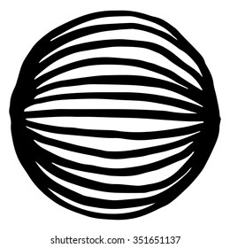 Vector hand-painted ink illustration with brush strokes. Abstract background.