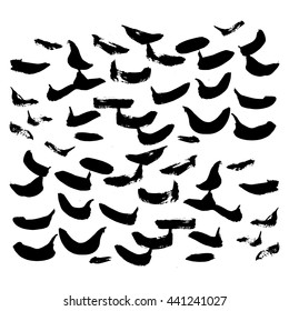 Vector hand-painted ink illustration with brush strokes. Abstract background.