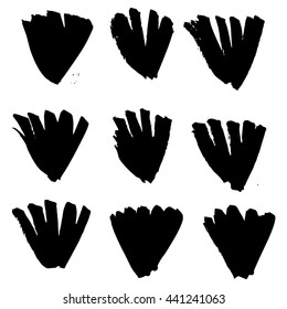 Vector hand-painted ink illustration with brush strokes. Abstract background.