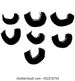 Vector hand-painted ink illustration with brush strokes. Abstract background.