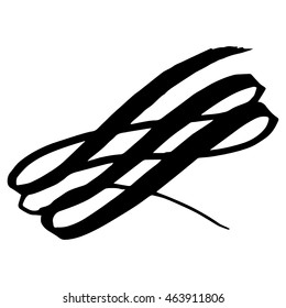 Vector hand-painted ink illustration with brush strokes. Abstract background.