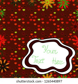 Vector. Hand-painted inscription. Modern hand drawn lettering. Font on brown, white and red colors. Be your own kind of beautiful. Seamless. Bright colored letters. Motivational calligraphy poster.