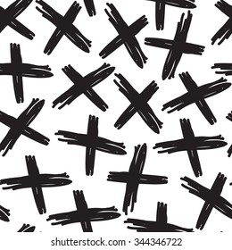 Vector hand-painted seamless pattern with abstract doodles lines. Background for textile, pillow, copybook, dishes another business