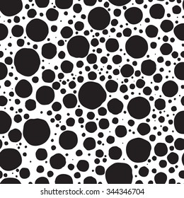 Vector hand-painted seamless pattern with cheetah, leopard dots, doodle. Abstract background for textile, pillow, copybook, dishes another business