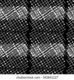 Vector hand-painted seamless pattern with ink brush strokes. Abstract background.