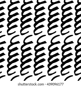 Vector hand-painted seamless pattern with ink brush strokes. Abstract background.