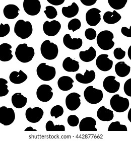 Vector hand-painted seamless pattern with ink brush strokes. Abstract background.