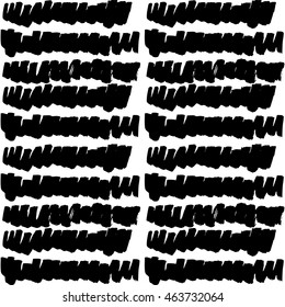 Vector hand-painted seamless pattern with ink brush strokes. Abstract background.