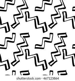 Vector hand-painted seamless pattern with ink brush strokes. Abstract background.