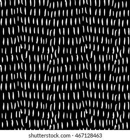 Vector hand-painted seamless pattern with ink brush strokes. Abstract background.