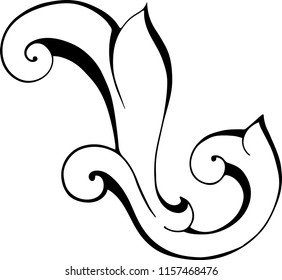 Vector hand-painted vintage baroque ornament. Retro pattern antique style acanthus