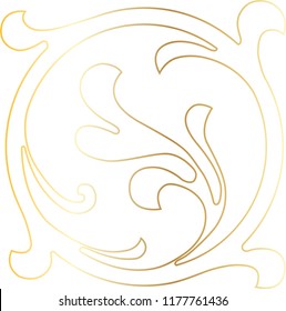 Vector hand-painted vintage baroque ornament. Retro pattern antique style acanthus