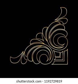 Vector hand-painted vintage baroque ornament. Retro pattern antique style acanthus