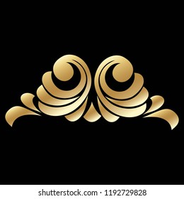 Vector hand-painted vintage baroque ornament. Retro pattern antique style acanthus