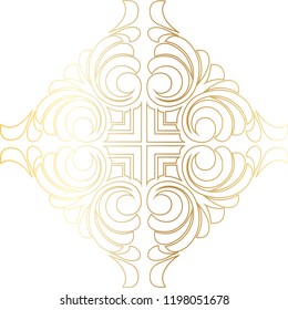 Vector hand-painted vintage baroque ornament. Retro pattern antique style acanthus