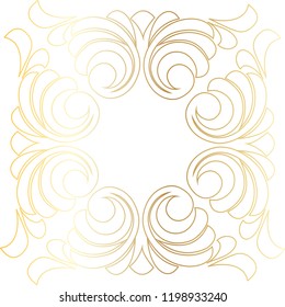 Vector hand-painted vintage baroque ornament. Retro pattern antique style acanthus