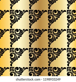 Vector hand-painted vintage baroque ornament. Retro pattern antique style acanthus. Seamless pattern