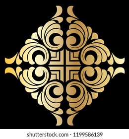 Vector hand-painted vintage baroque ornament. Retro pattern antique style acanthus
