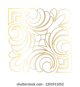 Vector hand-painted vintage baroque ornament. Retro pattern antique style acanthus