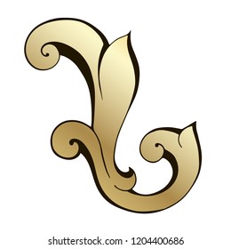 Vector hand-painted vintage baroque ornament. Retro pattern antique style acanthus