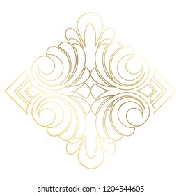 Vector hand-painted vintage baroque ornament. Retro pattern antique style acanthus