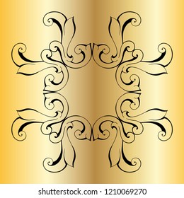 Vector hand-painted vintage baroque ornament. Retro pattern antique style acanthus