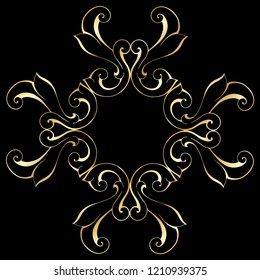 Vector hand-painted vintage baroque ornament. Retro pattern antique style acanthus