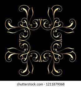 Vector hand-painted vintage baroque ornament. Retro pattern antique style acanthus