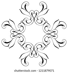Vector hand-painted vintage baroque ornament. Retro pattern antique style acanthus
