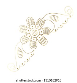 Vector hand-painted vintage baroque ornament. Retro pattern antique style acanthus. Indian oriental pattern