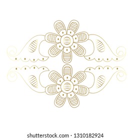 Vector hand-painted vintage baroque ornament. Retro pattern antique style acanthus. Indian oriental pattern