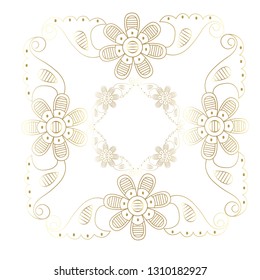 Vector hand-painted vintage baroque ornament. Retro pattern antique style acanthus. Indian oriental pattern