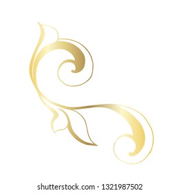 Vector hand-painted vintage baroque ornament. Retro pattern antique style acanthus