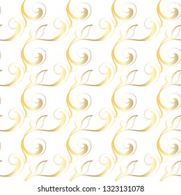 Vector hand-painted vintage baroque ornament. Retro pattern antique style acanthus. Seamless pattern