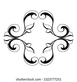 Vector hand-painted vintage baroque ornament. Retro pattern antique style acanthus