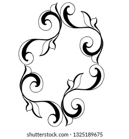 Vector hand-painted vintage baroque ornament. Retro pattern antique style acanthus