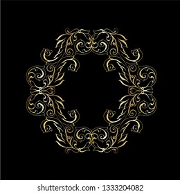 Vector hand-painted vintage baroque ornament. Retro pattern antique style acanthus