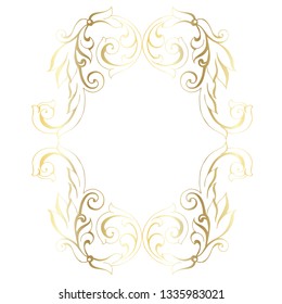 Vector hand-painted vintage baroque ornament. Retro pattern antique style acanthus