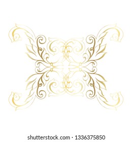 Vector hand-painted vintage baroque ornament. Retro pattern antique style acanthus