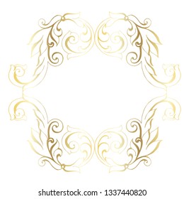 Vector hand-painted vintage baroque ornament. Retro pattern antique style acanthus