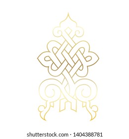 Vector hand-painted vintage oriental ornament. Retro pattern antique style acanthus