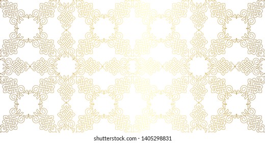 Vector hand-painted vintage oriental ornament. Retro pattern antique style acanthus. Seamless pattern