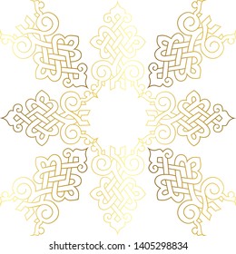 Vector hand-painted vintage oriental ornament. Retro pattern antique style acanthus. Seamless pattern