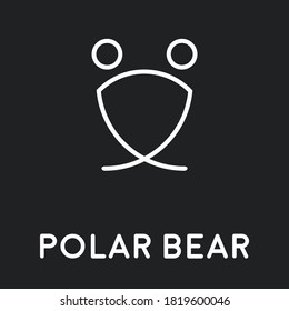 Vector hand-painting bear logo on dark background for your design