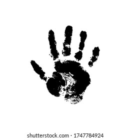 Vector handprint on a white isolated background.