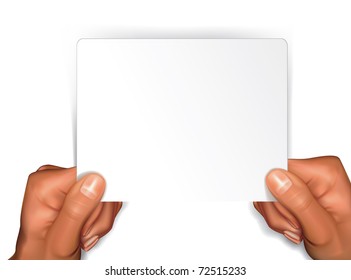 Vector hands with blank sheet
