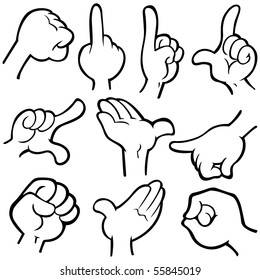 Vector hands in different poses.