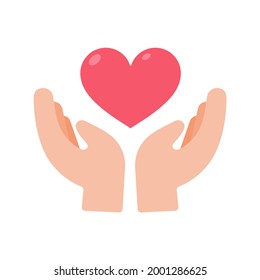 manos vectoriales dándose corazones entre ellas Ayudando a los pobres donando artículos a la caridad